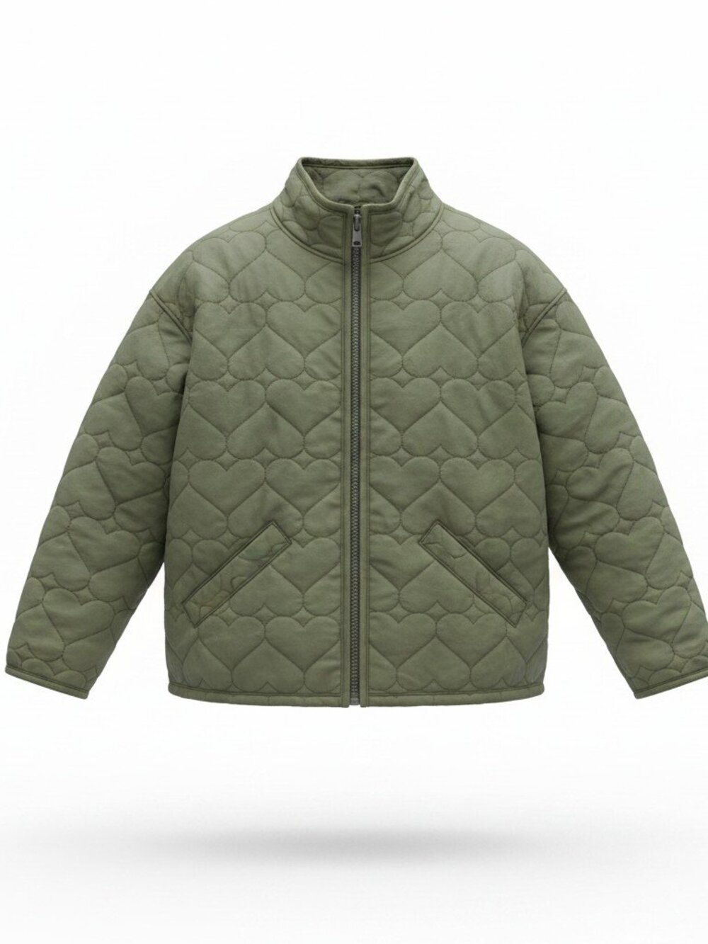 Old Navy Quilted Olive Puffer Jacket in Sage Green